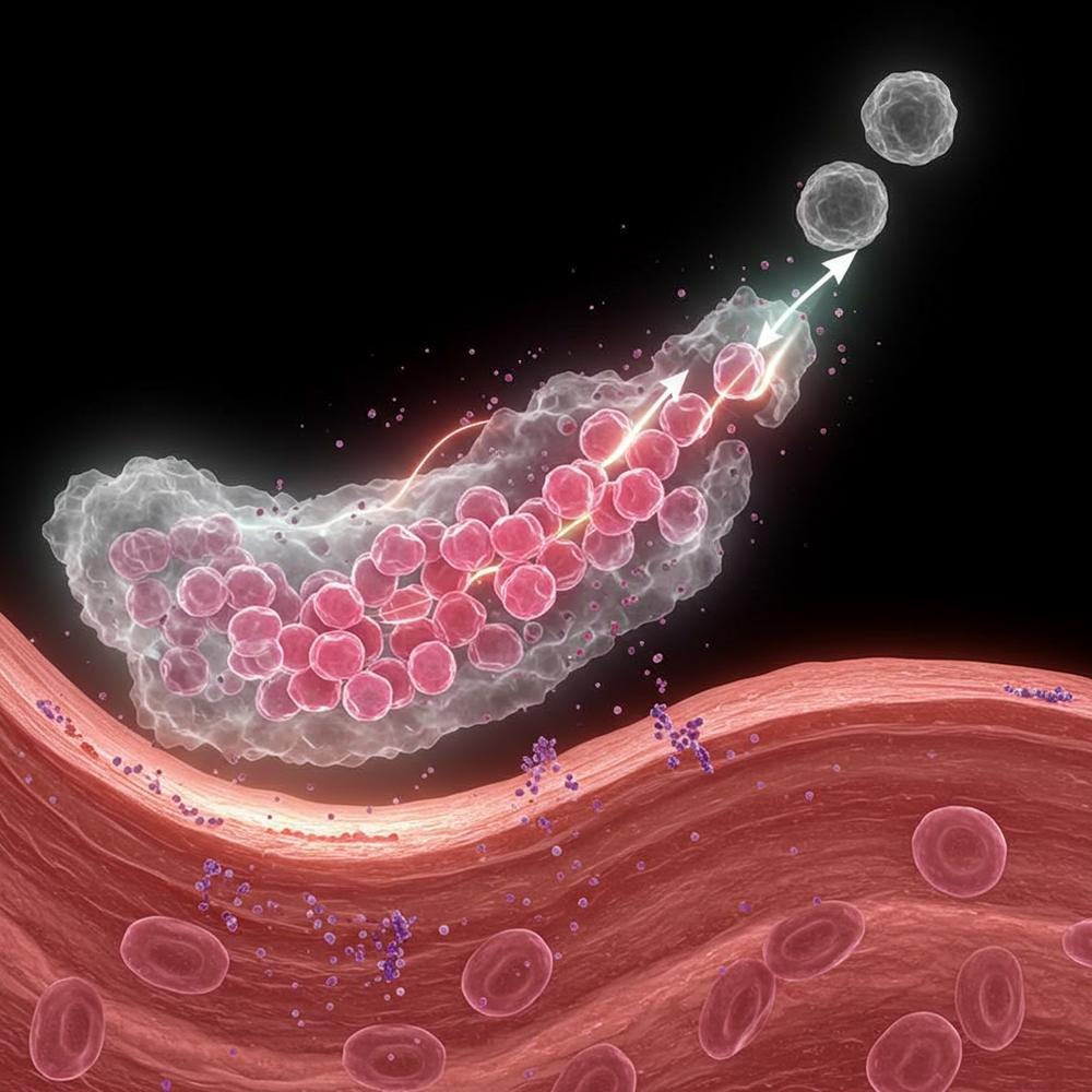 Akciğer dokusunda hücresel yenilenmenin kavramsal, sanatsal bir temsili. Hafif hasarlı, bulutlu akciğer hücrelerinin yeni, canlı, pembe alveolar hücrelerle değiştirildiği bir geçiş bölgesi gösteriliyor.