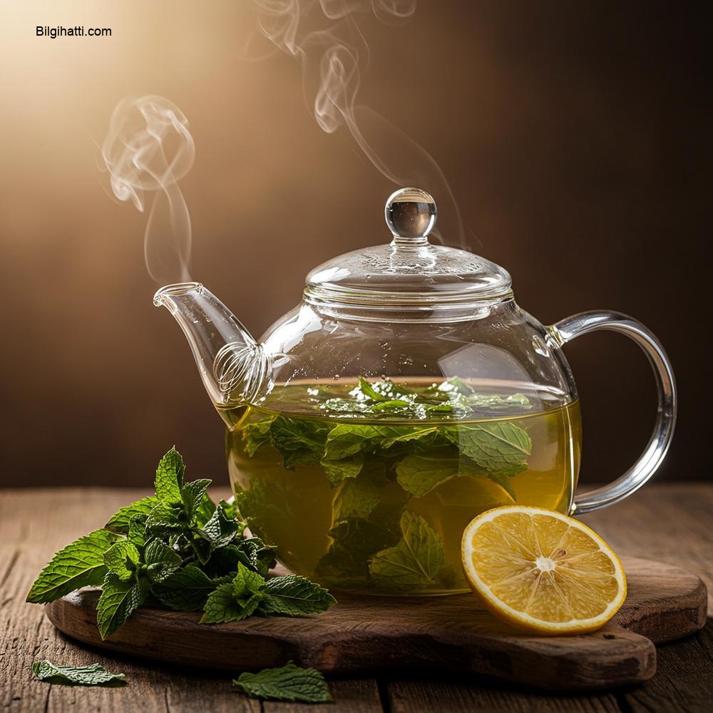 Buharı Tüten Bir Demlik Nane Çayı